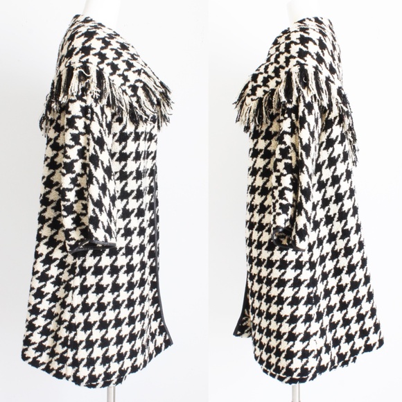 Bonnie Cashin Jacket and Skirt Set Houndstooth Boucle Fringe 2pc Suit Shawl Coll - Picture 8 of 11